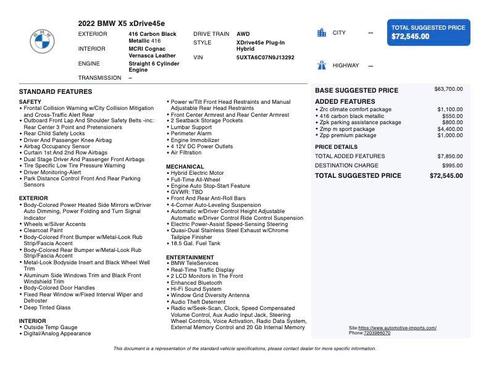 2022 BMW X5 PHEV xDrive45e