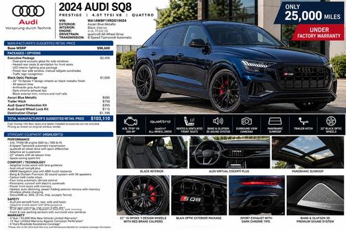 Ascari Blue Metallic 2024 Audi SQ8 4.0T Premium Plus