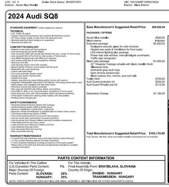 Ascari Blue Metallic 2024 Audi SQ8 4.0T Premium Plus