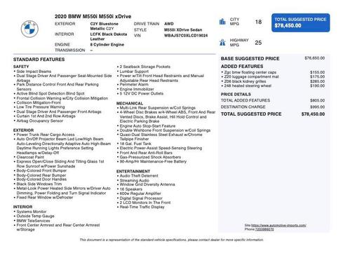 2020 BMW M550 i Xdrive