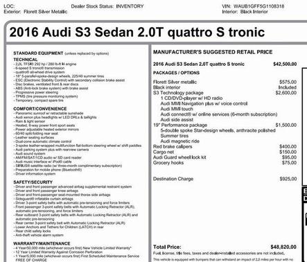 2016 Audi S3 2.0T Premium Plus