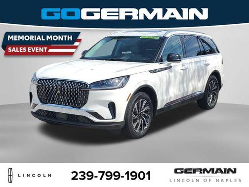 Pristine White Metallic Tri-Coat 2025 Lincoln Aviator Premiere