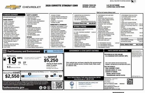 2020 Chevrolet Corvette Stingray w/2LT