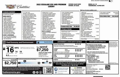 2022 Cadillac Escalade ESV Premium Luxury