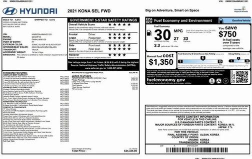2021 Hyundai KONA SEL