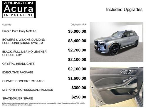 Frozen Pure Gray Metallic 2024 BMW X7 M60i