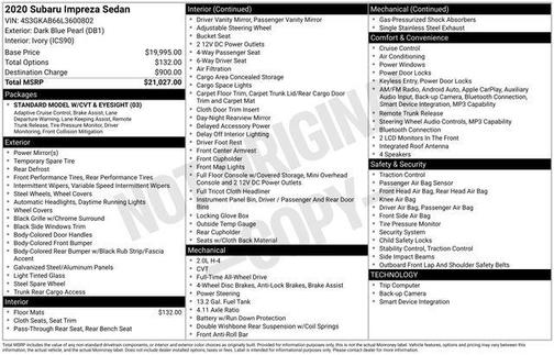 2020 Subaru Impreza Sedan
