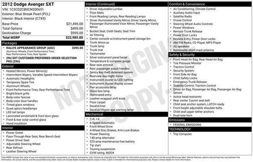 2012 Dodge Avenger SXT