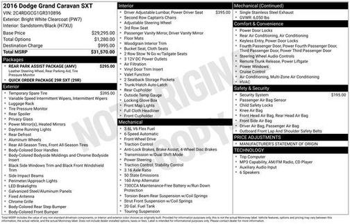 Bright White Clearcoat 2016 Dodge Grand Caravan SXT