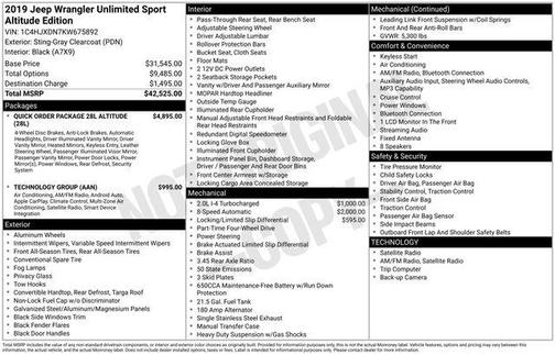 2019 Jeep Wrangler Unlimited Sport Altitude