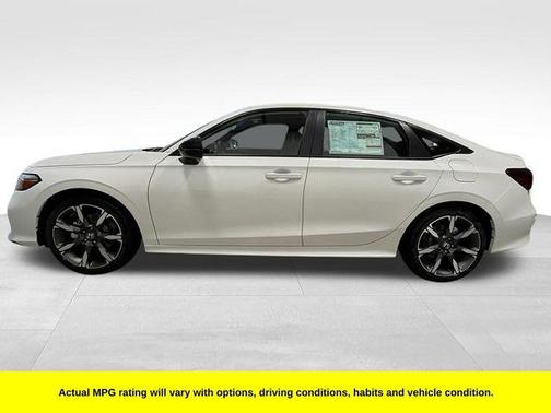 Platinum White Pearl 2026 Honda Civic Hybrid Sport Touring