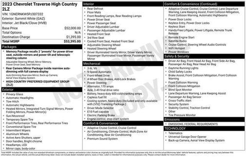 2023 Chevrolet Traverse High Country