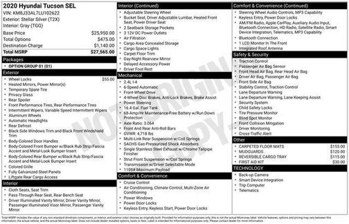 Stellar Silver 2020 Hyundai TUCSON SEL
