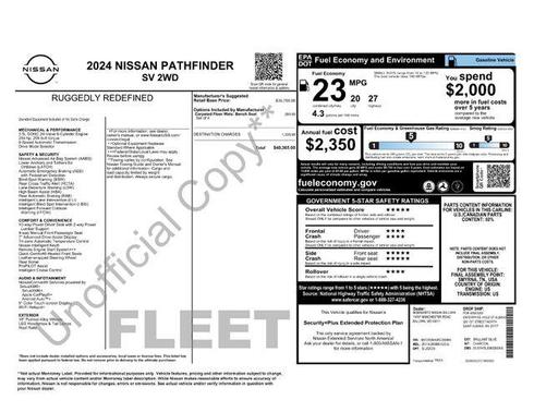 Brilliant Silver Metallic 2024 Nissan Pathfinder SV FWD