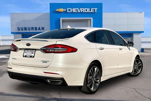 White Platinum Metallic Tri-Coat 2019 Ford Fusion Titanium