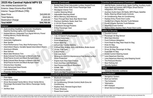 2025 Kia Carnival Hybrid EX