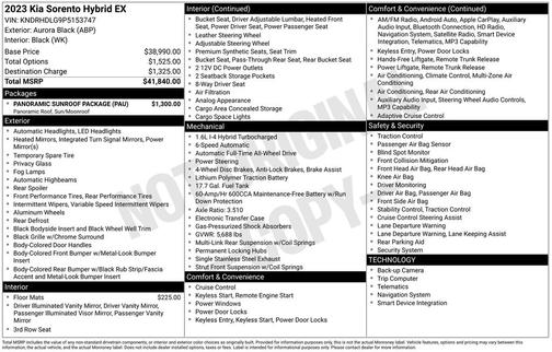 2023 Kia Sorento Hybrid EX