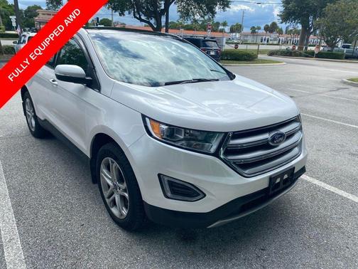 White Platinum Metallic Tri-Coat 2018 Ford Edge Titanium