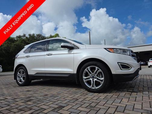 White Platinum Metallic Tri-Coat 2018 Ford Edge Titanium