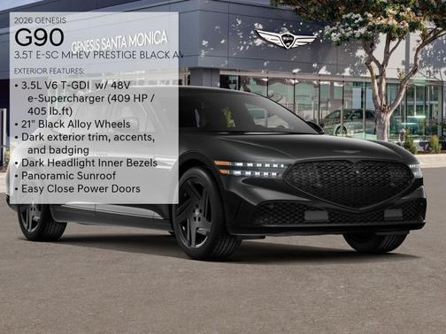 Vik Black 2026 Genesis G90 3.5T e-SC Prestige Black