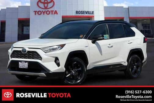 Blizzard Pearl w/Black Roof 2019 Toyota RAV4 Hybrid SE