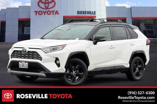Blizzard Pearl w/Black Roof 2019 Toyota RAV4 Hybrid SE