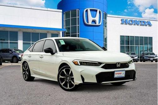 Platinum White Pearl 2026 Honda Civic Hybrid Sport Touring