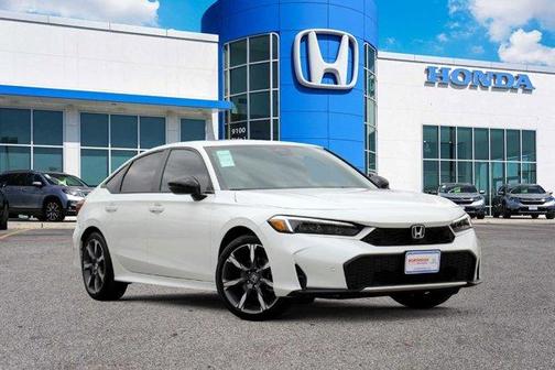 Platinum White Pearl 2026 Honda Civic Hybrid Sport Touring
