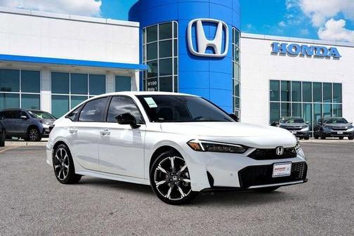 Platinum White Pearl 2026 Honda Civic Hybrid Sport Touring