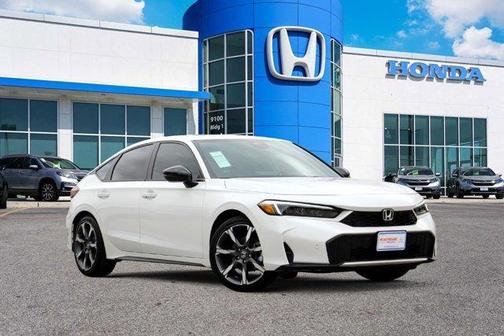 Platinum White Pearl 2026 Honda Civic Hybrid Sport Touring