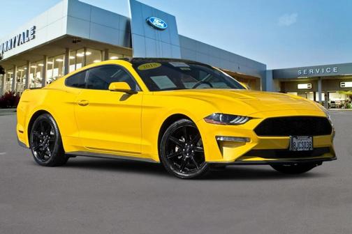Yellow 2018 Ford Mustang EcoBoost