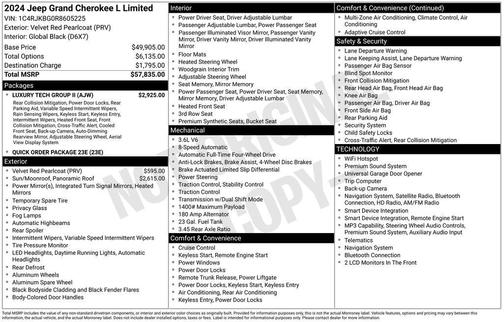 Velvet Red Pearlcoat 2024 Jeep Grand Cherokee L Limited