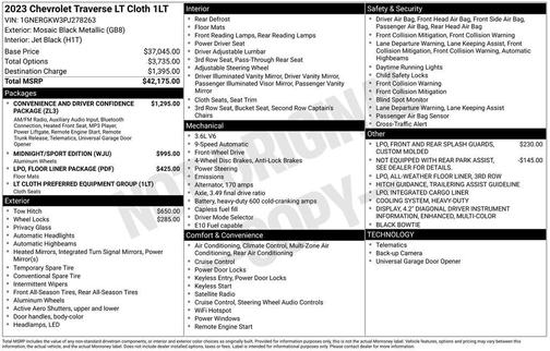 Mosaic Black Metallic 2023 Chevrolet Traverse LT Cloth