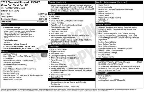 Black 2023 Chevrolet Silverado 1500 LT