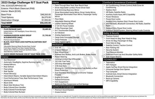 Pitch Black Clearcoat 2023 Dodge Challenger R/T Scat Pack