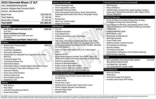 Radiant Red Tintcoat 2023 Chevrolet Blazer 3LT
