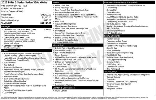 Jet Black 2023 BMW 330e xDrive