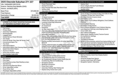 2025 Chevrolet Suburban 4WD Z71