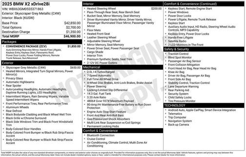 Gray Metallic 2025 BMW X2 xDrive28i