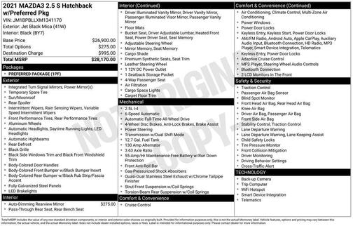 2021 Mazda Mazda3 AWD w/Preferred Package