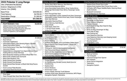 2022 Polestar 2 Long Range Single Motor