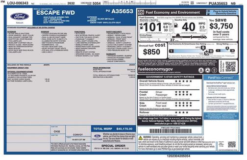 Silver Metallic 2023 Ford Escape PHEV SE