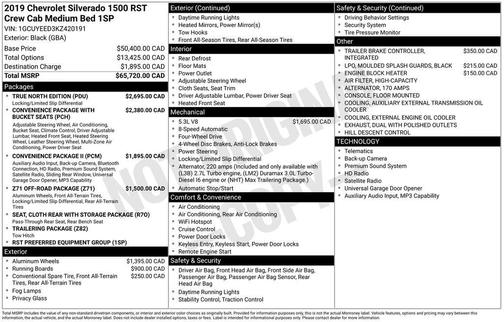 Black 2019 Chevrolet Silverado 1500 RST
