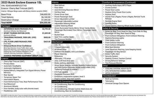 Cherry Red Tintcoat 2023 Buick Enclave Essence AWD