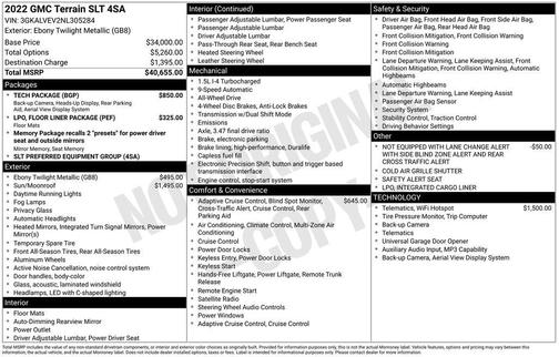 Ebony Twilight Metallic 2022 GMC Terrain SLT