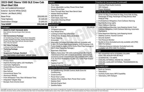 Summit White 2023 GMC Sierra 1500 SLE