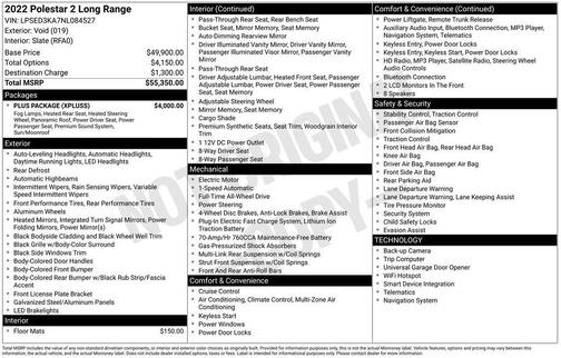 2022 Polestar 2 Long Range Dual Motor
