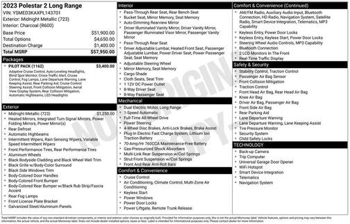 Midnight Metallic 2023 Polestar 2 Long Range Dual Motor