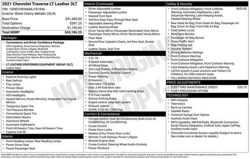 Black Cherry Metallic 2021 Chevrolet Traverse LT Leather