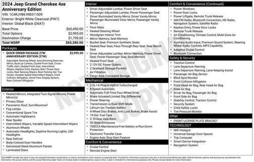 Bright White Clearcoat 2024 Jeep Grand Cherokee 4xe Anniversary Edition